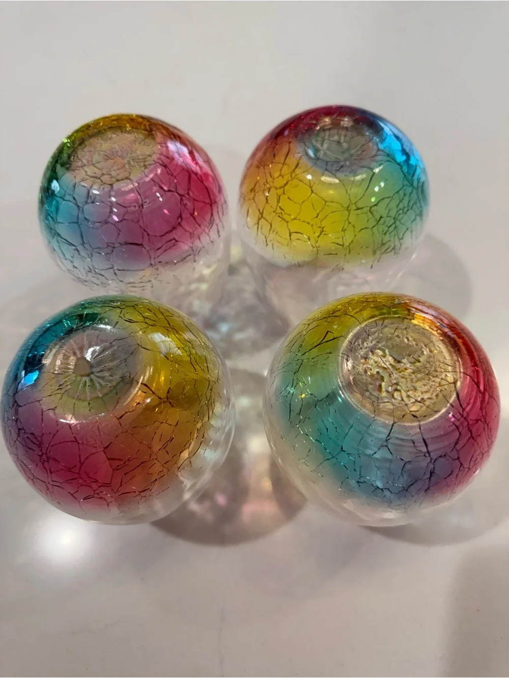 Set of 4 Rainbow Ombre Stemless Wine Glasses